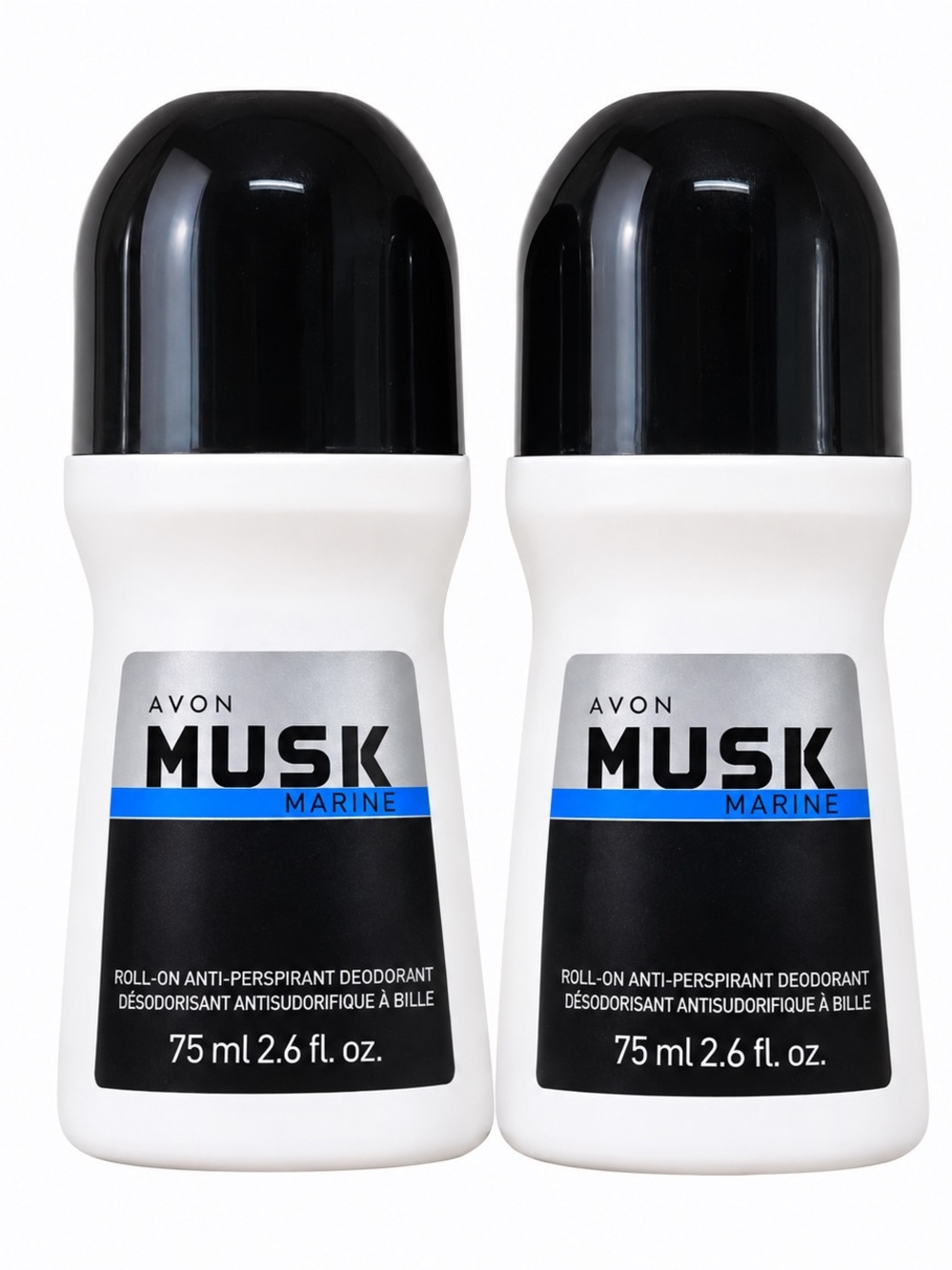 Avon Musk Marine Roll-On Antiperspirant 75ml 2-Pack 2016 NOS